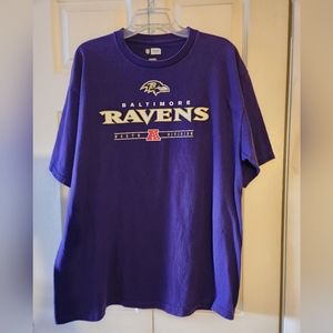 NFL Ravens Tee Shirt Purple Football Baltimore Bird 100% Cotton